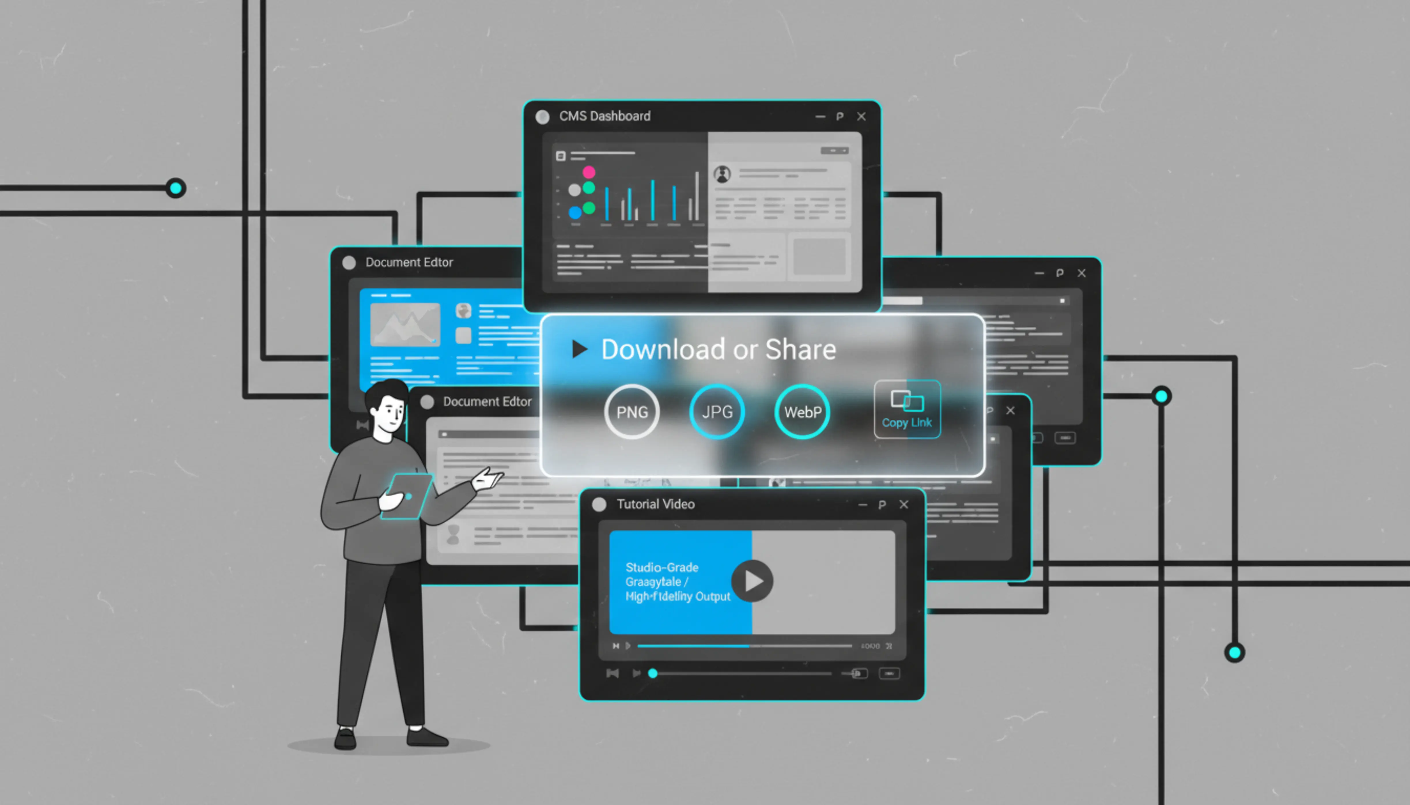 黑白图片转换器下载弹窗展示多种导出选项