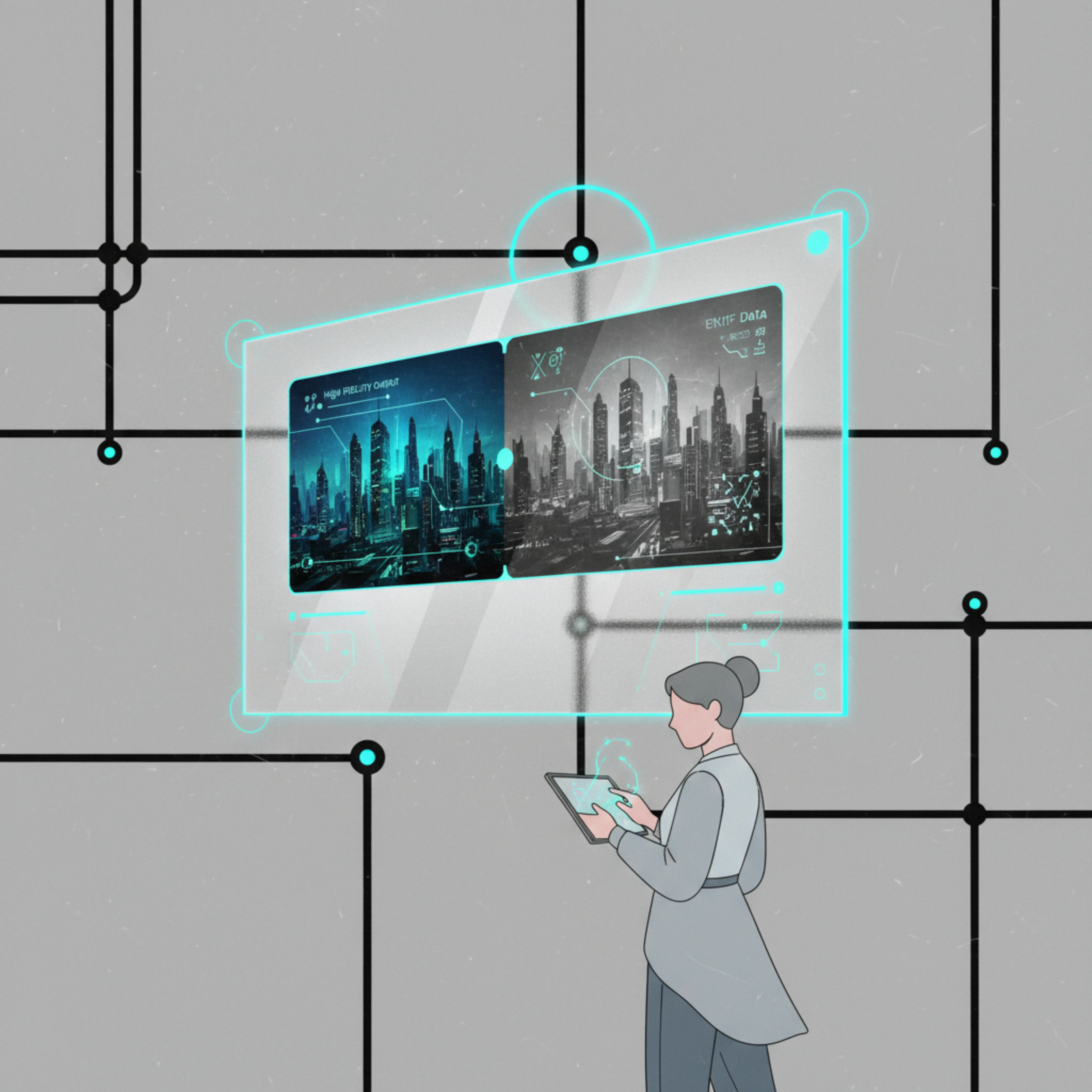 营销图片黑白前后的高保真对比